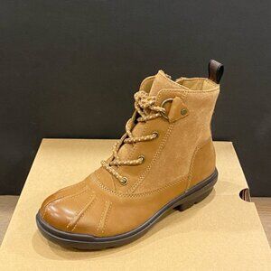 UGG Women's Hapsburg Duck Chestnut Leather Ankle Short Boots Bootie Shoes New